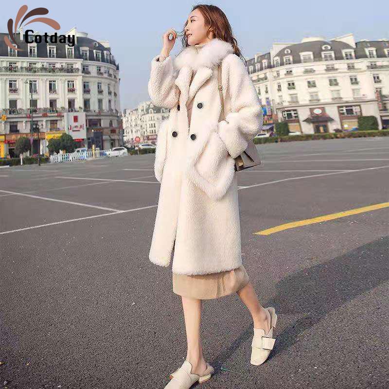 Cotday Imitation Lambs Wool Double Breasted Long Thick V Neck Loose Women 2021 New Winter White England Style Full Pelt Fur Coat
Cotday Imitation Lambs Wool Double Breasted Long Thick V Neck Loose Women 2021 New Winter White England Style Full Pelt Fur Coat