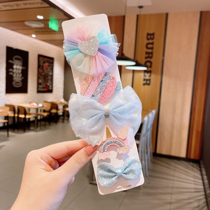 Cartoon Princess Cotton Printed Hair Clips For Cute Girls Plaid Bowknots Boutique Barrettes Kids Hair Accessories Hairpins 0843