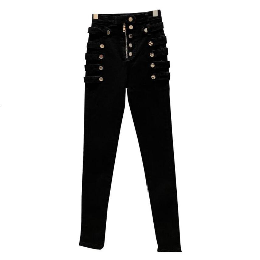 Spring New Fall Double Row Custom Metal Buckle Design Beautiful Thin Pencil Drawing Q106 Jeans 5vz7, Black gray
Spring New Fall Double Row Custom Metal Buckle Design Beautiful Thin Pencil Drawing Q106 Jeans 5vz7, Black gray