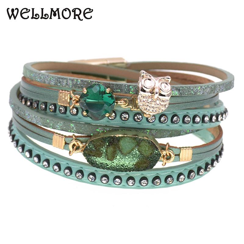 WELLMORE leather bracelets for women 5 colors fashion wrap Bracelets & Bangles Elegant Multilayer Wide bracelet Female Jewelry
WELLMORE leather bracelets for women 5 colors fashion wrap Bracelets & Bangles Elegant Multilayer Wide bracelet Female Jewelry