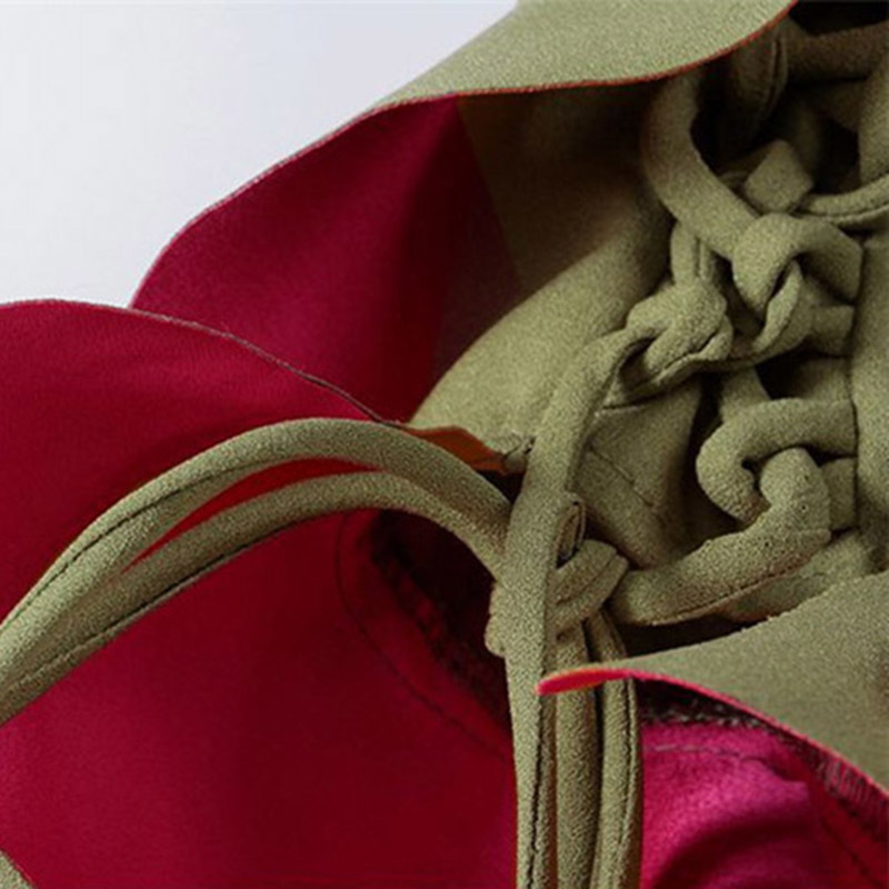 Ruffles Blouse Top For Women Flare Sleeve Lace Up Green Basic Shirt Female Summer Vintage Fashion 2020 Clothing T200321