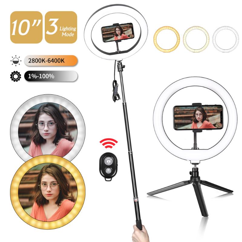 10inch LED Selfie Ring Light With Tripod Stand Phone Holder For Makeup/Live Stream,Ringlight for YouTube Video/Photography
10inch LED Selfie Ring Light With Tripod Stand Phone Holder For Makeup/Live Stream,Ringlight for YouTube Video/Photography