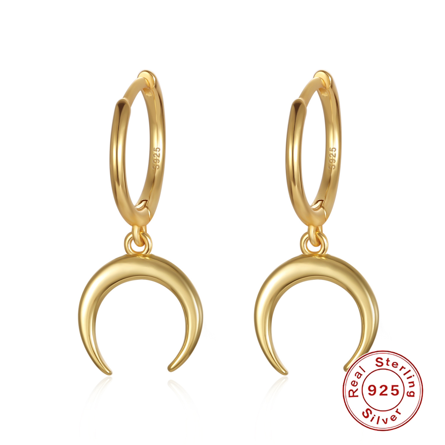 Real Pure 925 Sterling Silver Moon Hoop Huggie Earrings For Women Gift Engagement Wedding Part Jewelry
Real Pure 925 Sterling Silver Moon Hoop Huggie Earrings For Women Gift Engagement Wedding Part Jewelry