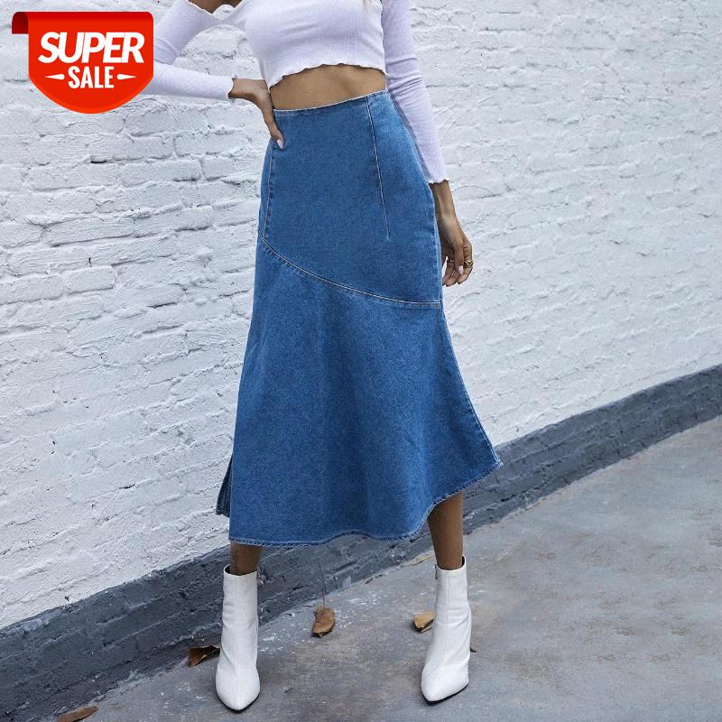 High Waist Skirt Vintage A-Line Women's Denim Skirts 2020 Retro Female Mid-Calf Casual Split Long Skirts Jeans Fall Winter #fo2k, White;black
High Waist Skirt Vintage A-Line Women's Denim Skirts 2020 Retro Female Mid-Calf Casual Split Long Skirts Jeans Fall Winter #fo2k, White;black