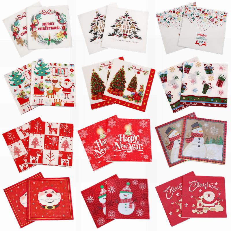 20pcs Christmas Napkin Red White Santa Claus Snowman Pattern Paper Napkins Merry Christmas Party Home Dinner Decoration Supplies
20pcs Christmas Napkin Red White Santa Claus Snowman Pattern Paper Napkins Merry Christmas Party Home Dinner Decoration Supplies
