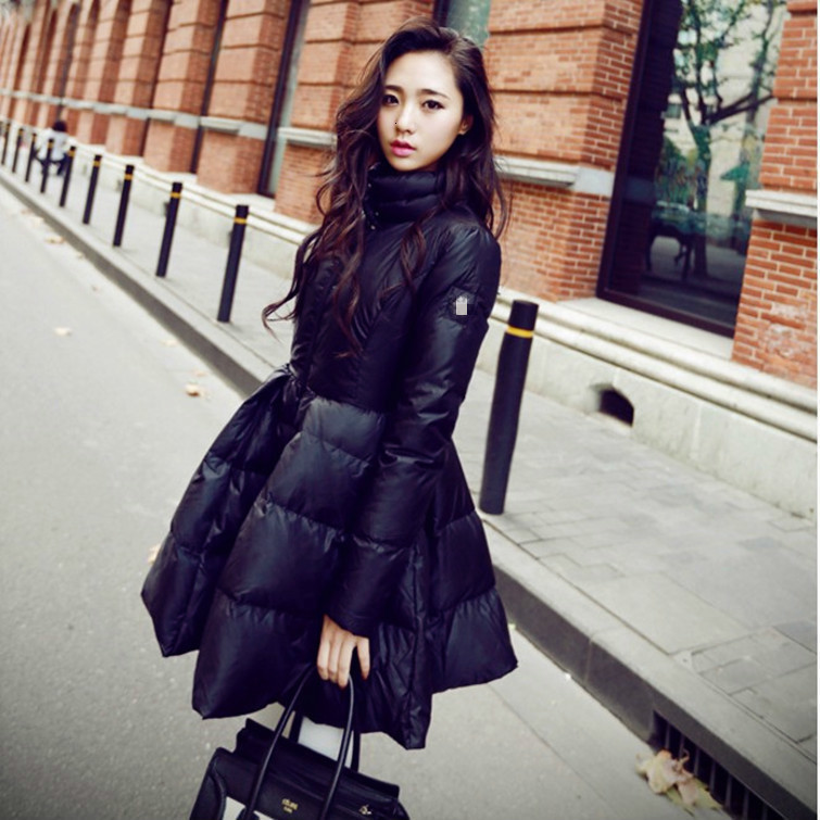 SHENGPALAE 2020 New Winter Autumn Coat Black Stand Collar Large Hem Fashion Women Vintage Keepwarm Thin Jacket FF510 T200114