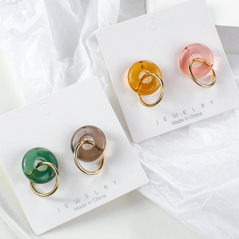 AMORCOME Korean Style Candy Color Acrylic Round Drop Earrings for Women Girl Cute Resin Hollow Circle Metal Earrings Jewelry
AMORCOME Korean Style Candy Color Acrylic Round Drop Earrings for Women Girl Cute Resin Hollow Circle Metal Earrings Jewelry