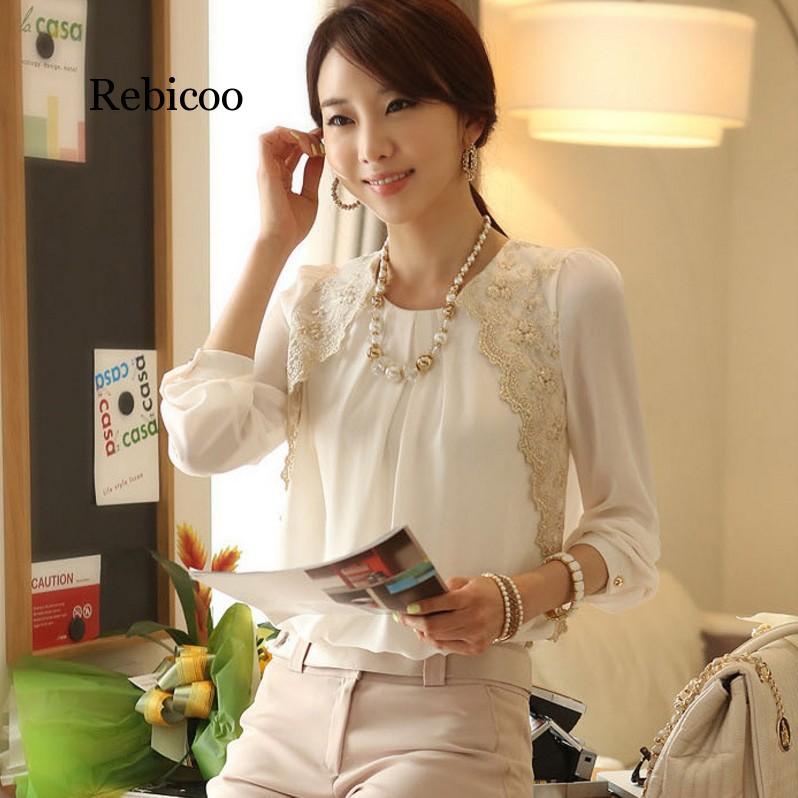 office Women Loose Chiffon Blouse Feminine Lace Embroidery Patchwork O-neck Shirt Female Long Sleeve top Plus Size elegant, White
office Women Loose Chiffon Blouse Feminine Lace Embroidery Patchwork O-neck Shirt Female Long Sleeve top Plus Size elegant, White