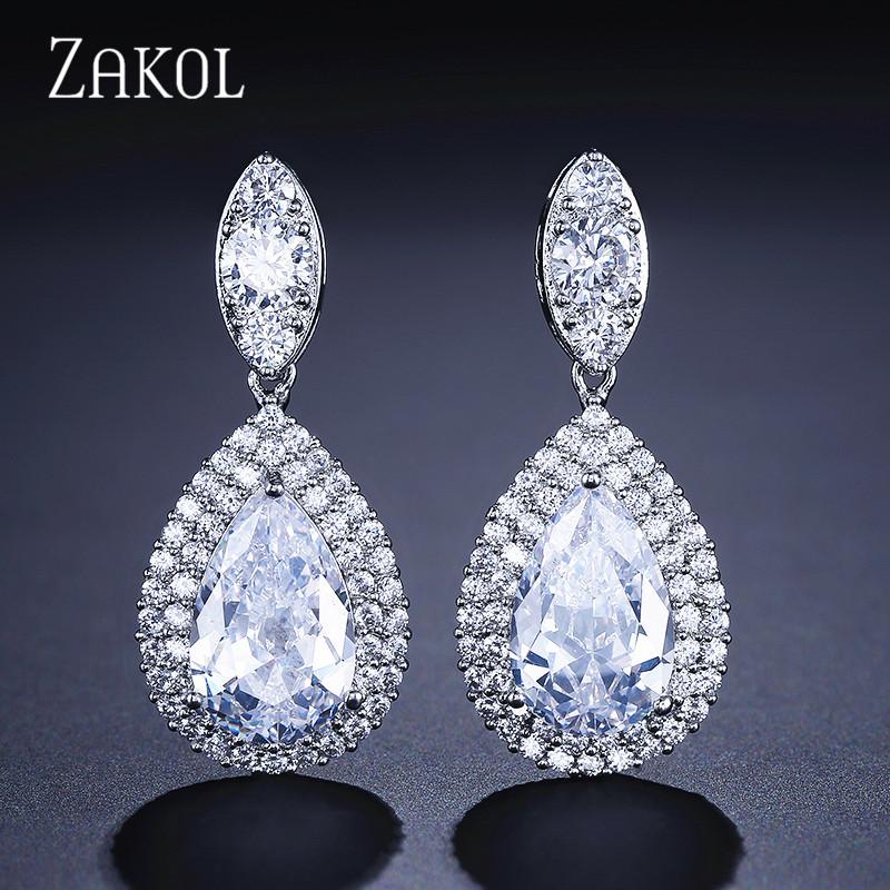 ZAKOL Fashion Top Quality Water Drop White Color Cubic Zirconia Dangle Earrings For Woman Bridal Wedding Party Jewelry FSEP067
ZAKOL Fashion Top Quality Water Drop White Color Cubic Zirconia Dangle Earrings For Woman Bridal Wedding Party Jewelry FSEP067