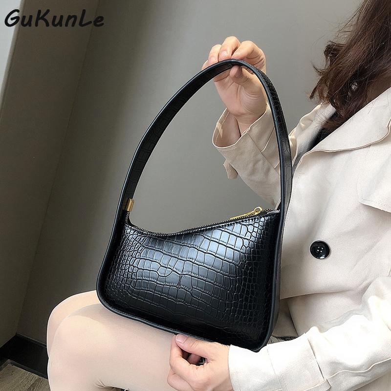 Vintage Crocodile Pattern Baguette Bag Women Armpit Bag Female Shoulder Luxury Design Handbag Lady Bags, Black
Vintage Crocodile Pattern Baguette Bag Women Armpit Bag Female Shoulder Luxury Design Handbag Lady Bags, Black