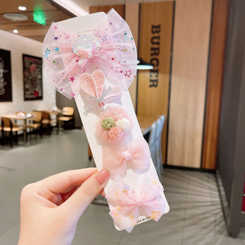 Cartoon Princess Cotton Printed Hair Clips For Cute Girls Plaid Bowknots Boutique Barrettes Kids Hair Accessories Hairpins 0843