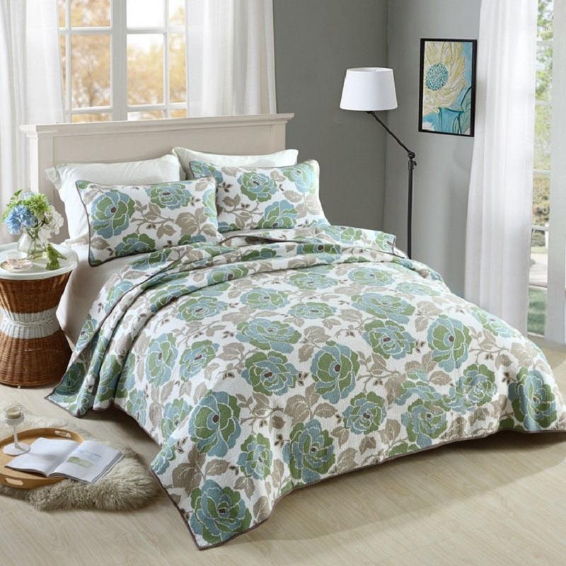 CHAUSUB Quilt Set 3PCS Washed Cotton Quilts Quilted Bedspreads Bed Cover Pillow Shams Queen Size Printed Coverlet Blanket1, Green
CHAUSUB Quilt Set 3PCS Washed Cotton Quilts Quilted Bedspreads Bed Cover Pillow Shams Queen Size Printed Coverlet Blanket1, Green