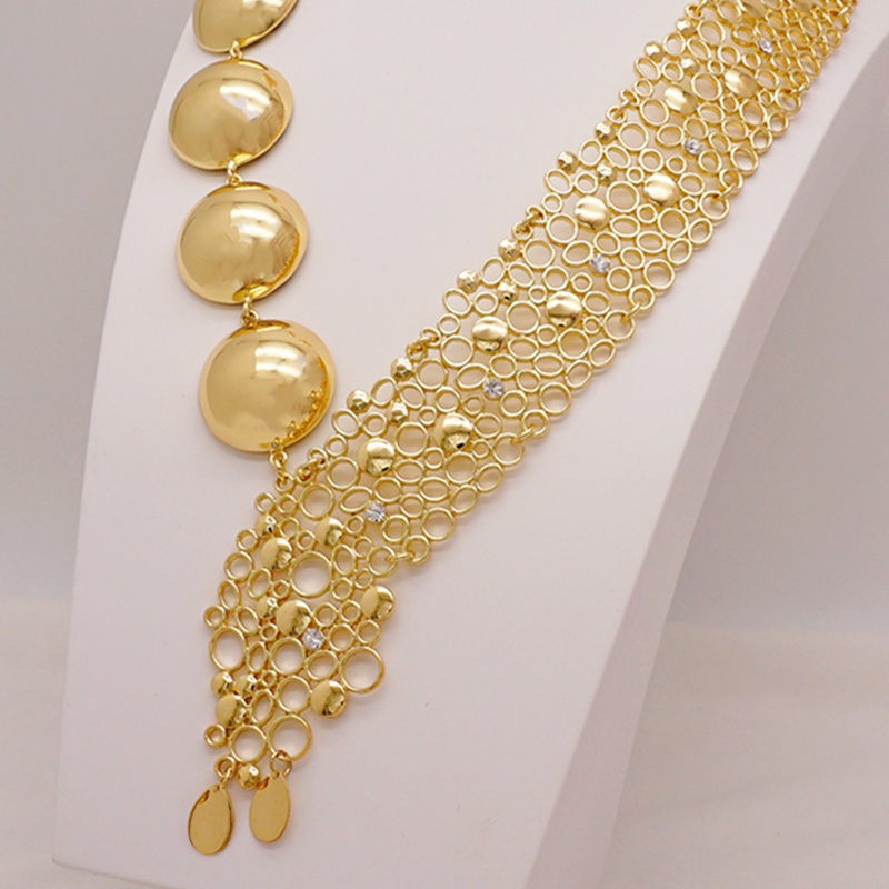 Dubai 24K Gold Plated Bridal Jewelry Sets Necklace Earrings Bracelet Rings Gifts Wedding Costume Jewellery Set For Women 220224