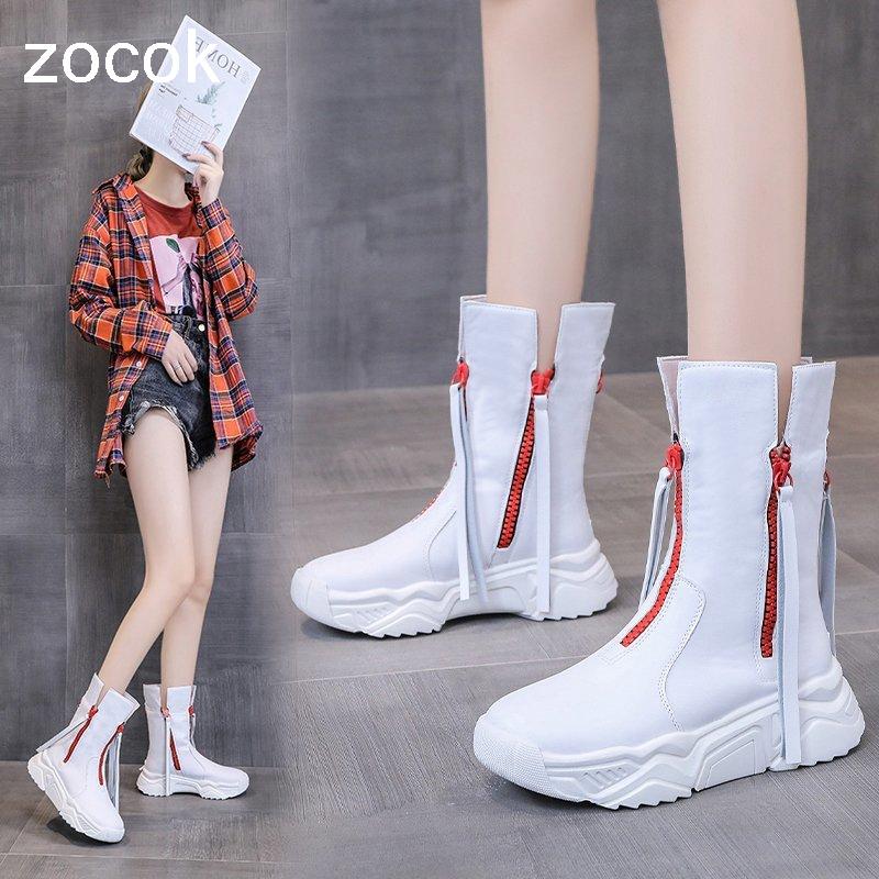 ZOCOK 2020 European and American autumn all-match thick-soled boots female British style tassel zipper white short boots, Black
ZOCOK 2020 European and American autumn all-match thick-soled boots female British style tassel zipper white short boots, Black