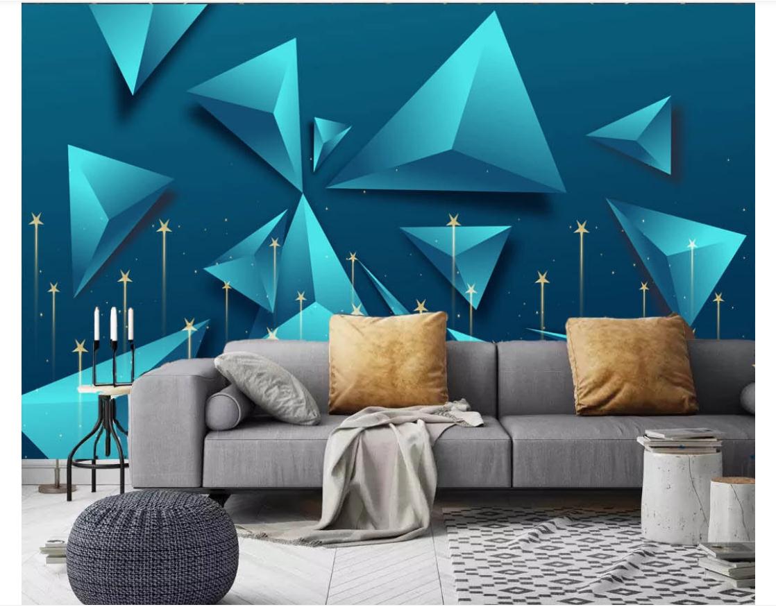 Modern 3d stereoscopic wallpaper minimalist three-dimensional abstract geometric wallpapers golden line background wall, Blue
Modern 3d stereoscopic wallpaper minimalist three-dimensional abstract geometric wallpapers golden line background wall, Blue