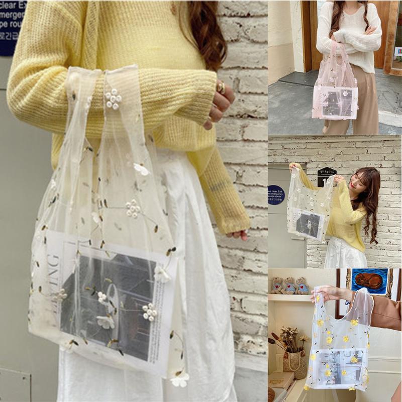 Hot New Summer Female Flower Embroidery Hand Bag Organza Casual Tote Mesh Summer Floral Tote Bags Eco-friendly Mesh Handbag
Hot New Summer Female Flower Embroidery Hand Bag Organza Casual Tote Mesh Summer Floral Tote Bags Eco-friendly Mesh Handbag