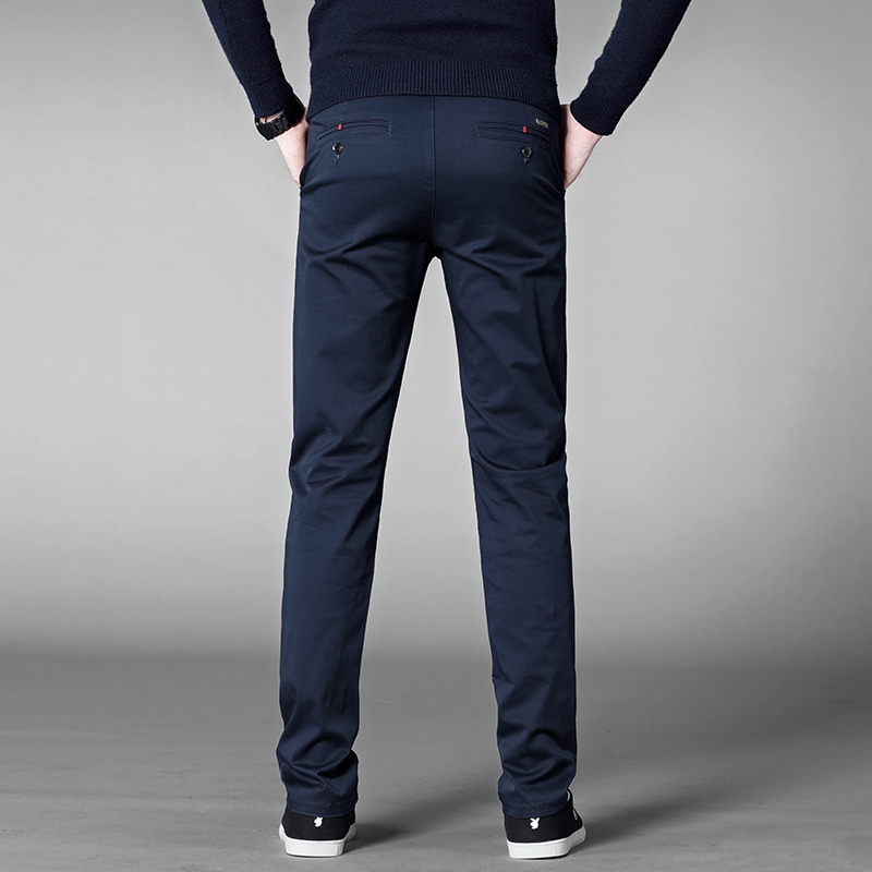 Men's Casual Stretch Cotton Straight Fit Business Dress Pants Khaki, Gray, Navy, Black -