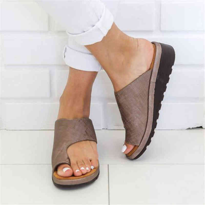 New Women Slippers Flat Sole Casual Soft Big Toe Foot Sandal Women Shoes Comfy Platform Orthopedic Bunion Corrector Y220211