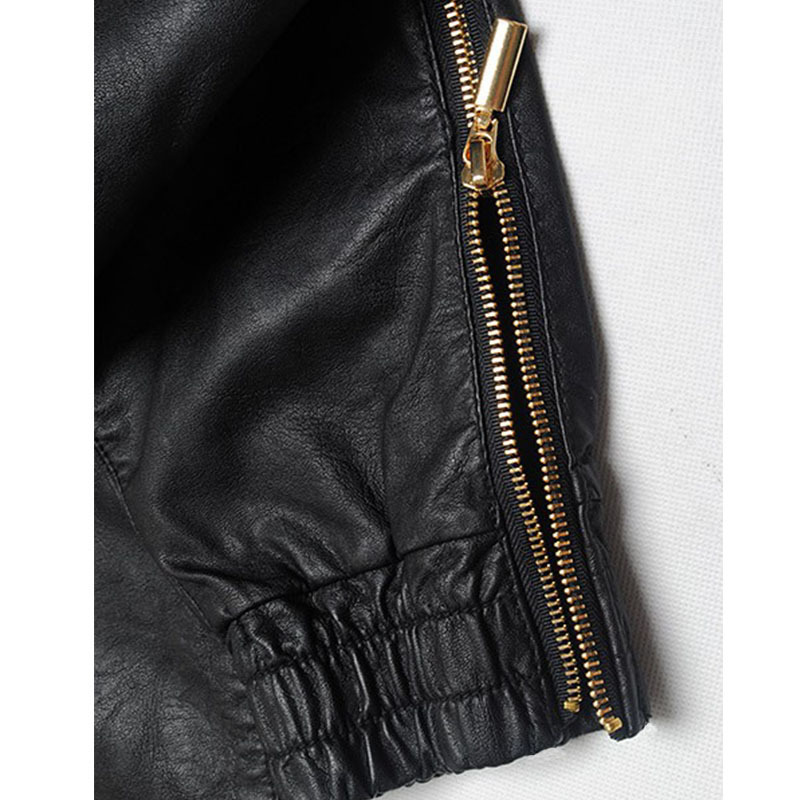 Men Joggers Faux Leather Jogger Pants Side Zipper Hip Hop PU Leather Harem Pants Zippered Leg Opening Pants Drawstring Waist 201114