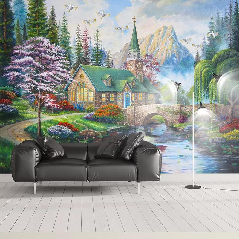 Custom Photo Wallpaper European Style 3D Country Bridge Forest Murals Living Room TV Sofa Study Background Wall Painting Decor, Silk cloth
Custom Photo Wallpaper European Style 3D Country Bridge Forest Murals Living Room TV Sofa Study Background Wall Painting Decor, Silk cloth
