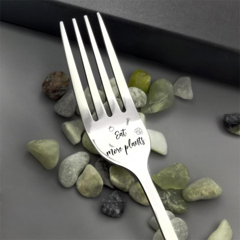 Silver Fork With Sweet Word Family and Friends Tableware Gift Festival Gift Home Kitchen Fork Dinnerware Accessories