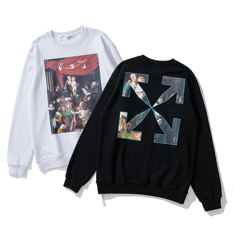 Off Street Religious Angel Arrow Round Neck Sweater Ow Loose Pullover for Men and Women U7FF, Black
Off Street Religious Angel Arrow Round Neck Sweater Ow Loose Pullover for Men and Women U7FF, Black