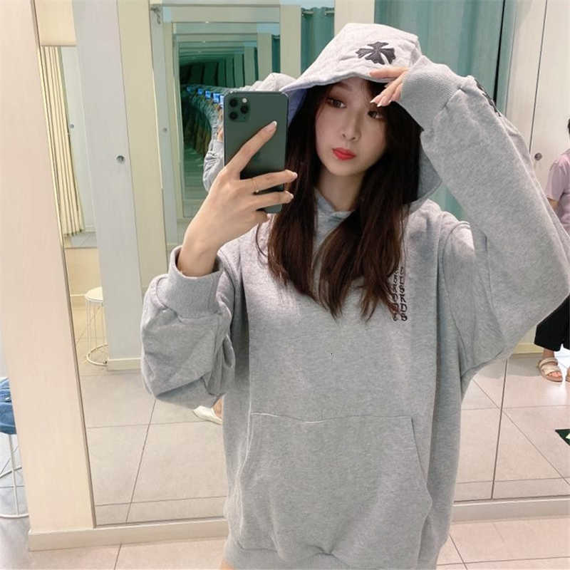 Chromes Chao Brand Cross Leather Label Hooded Sweater Women's Autumn Winter Ins Super Heavy Industry Letter Embroidery Plush Thickened Coat, Black
Chromes Chao Brand Cross Leather Label Hooded Sweater Women's Autumn Winter Ins Super Heavy Industry Letter Embroidery Plush Thickened Coat, Black