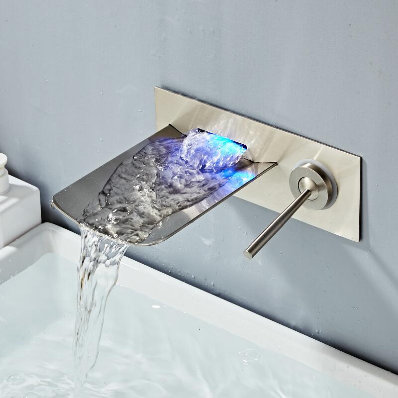 2021 New Bathroom Sink Wall Mounted Nickel Waterfall Mixer Bath Tap Temperature Control Led Faucet Chrome Black Finished Tq9u
2021 New Bathroom Sink Wall Mounted Nickel Waterfall Mixer Bath Tap Temperature Control Led Faucet Chrome Black Finished Tq9u