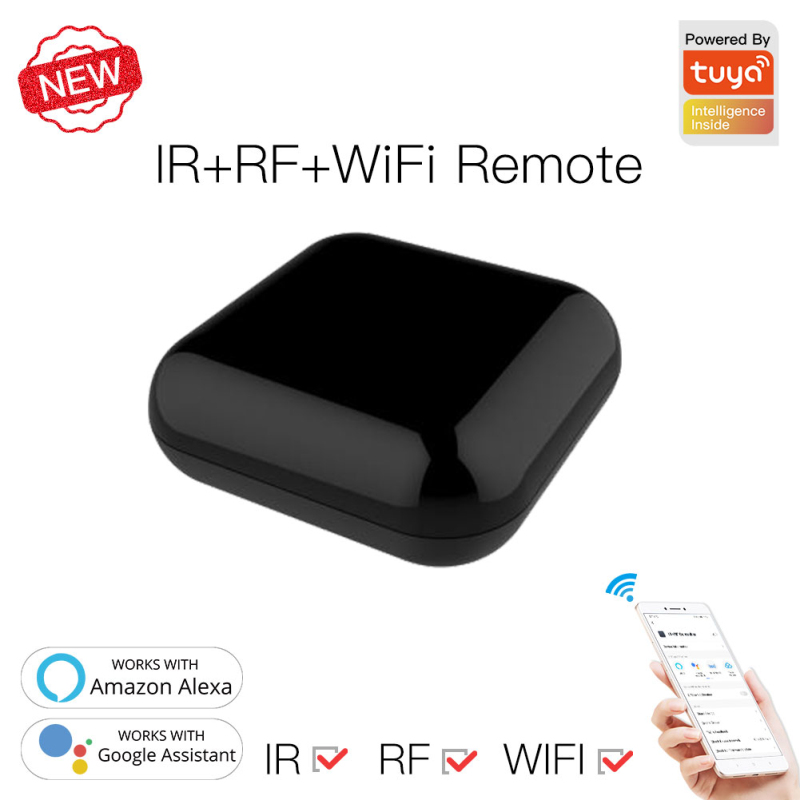 Tuya WiFi RF+IR Universal Remote Controller RF Appliances Smart Life App Voice Remote Control Work With Alexa Google Smart Home
Tuya WiFi RF+IR Universal Remote Controller RF Appliances Smart Life App Voice Remote Control Work With Alexa Google Smart Home