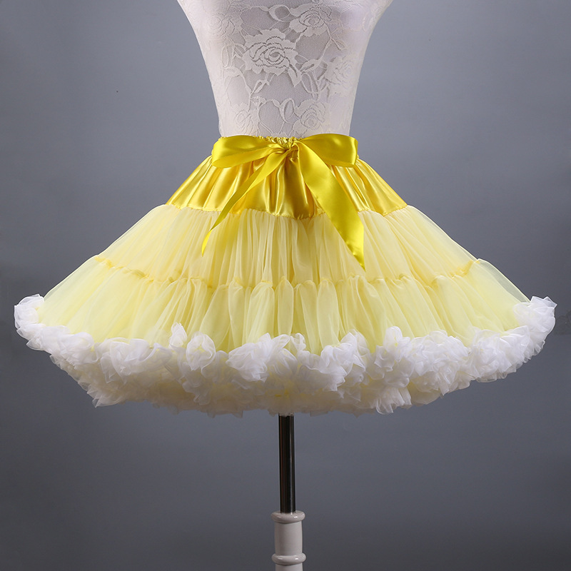Adult Short Tulle Pettiskirt Colorful Tutu Skirt Crinoline Jupon Saia for Women 210306