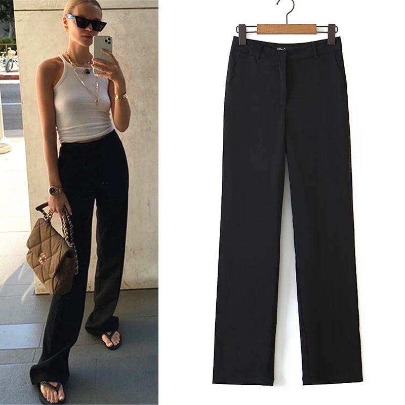 2021 New Thick Quality Flat Straight Full Length Black Pants Women High Waisted Fashion Streetwear Elegant Office Lady Long Trousers 2n24
2021 New Thick Quality Flat Straight Full Length Black Pants Women High Waisted Fashion Streetwear Elegant Office Lady Long Trousers 2n24