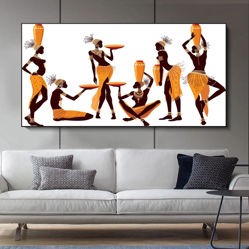 African Woman Art Canvas Prints Wall Art Pictures For Living Room Home Decor Indoor Decorations Abstract Portrait Wall Painting