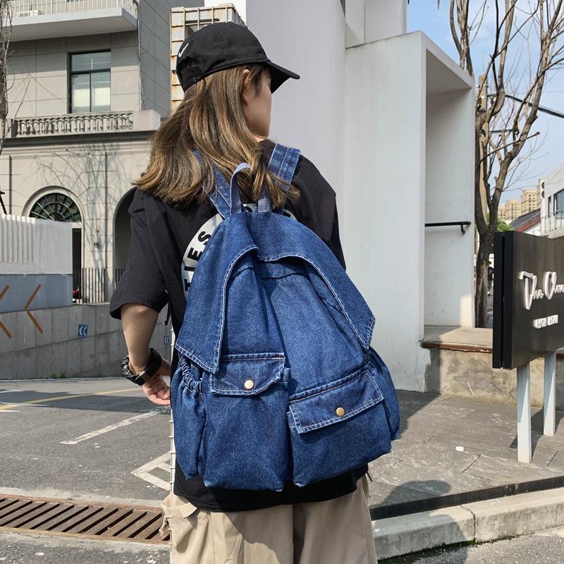 New Women Denim Backpack Female Personality Travel College Style Casual School Bag, Light blue
New Women Denim Backpack Female Personality Travel College Style Casual School Bag, Light blue