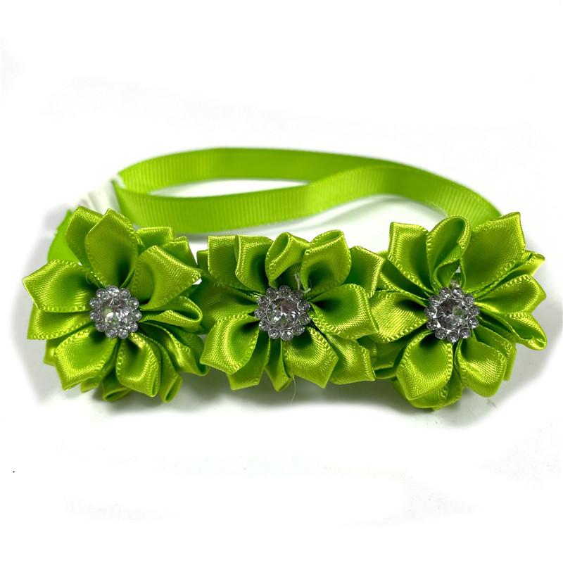 50/100pcs Pet Dog Bow Ties Flowers Collar with Shiny Rhinestones Bright Color Small Middle Neckties Pet Supplies Dog Accessories
