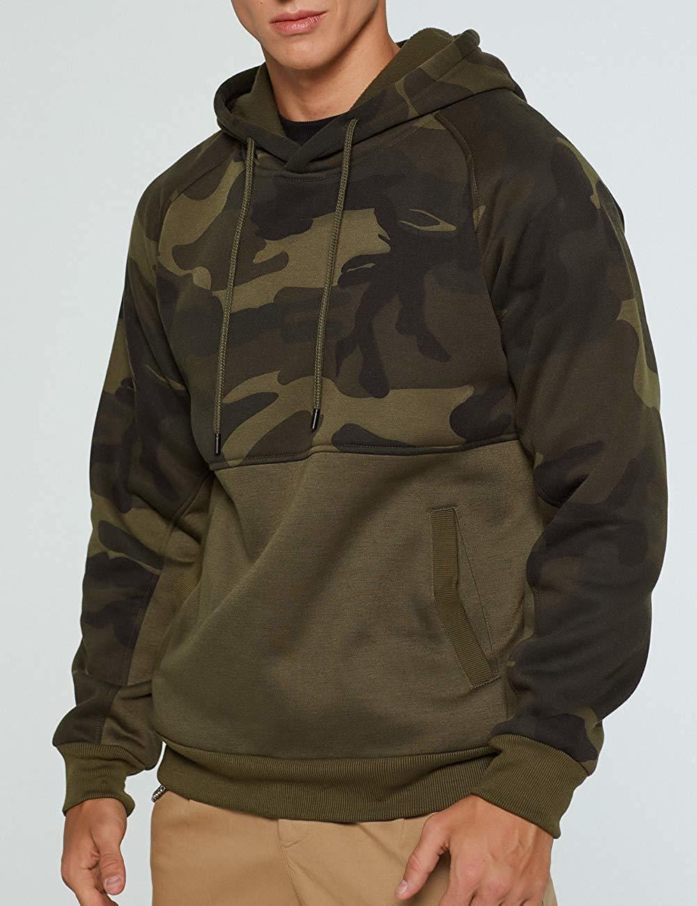 Fashion Fleece Hoodies Men Army Camo Hooded Sweatshrits Kanga Pocket Hoody Outwear Male Sportswear Super Mens Camouflage Hoodie 201020