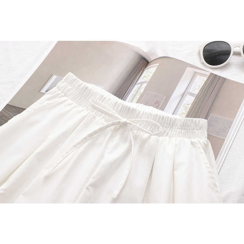 TIGENA Loose Wide Leg s Pants Women Summer Casual Solid All-match Trousers Calf-length High Waist Female 211115