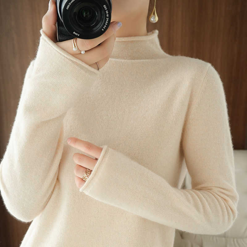Autumn Winter Women Sweater Turtleneck Cashmere Sweater Women Knitted Pullover Fashion Keep Warm Long Sleeve Loose Tops 210918