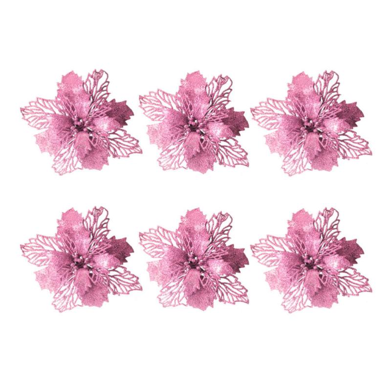 6PCS Glitter Artificial Flowers Hollow Out Christmas Floral Ornaments Xmas Tree Wreaths Decor for Xmas Party Home Garden Wedding, Pink
6PCS Glitter Artificial Flowers Hollow Out Christmas Floral Ornaments Xmas Tree Wreaths Decor for Xmas Party Home Garden Wedding, Pink