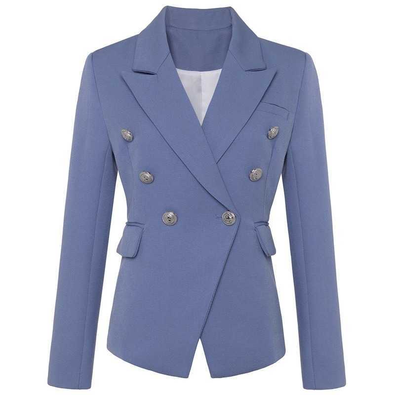 High-end classic ladies blazer autumn casual double-breasted jacket high quality fabric Office professional suit 210527
High-end classic ladies blazer autumn casual double-breasted jacket high quality fabric Office professional suit 210527