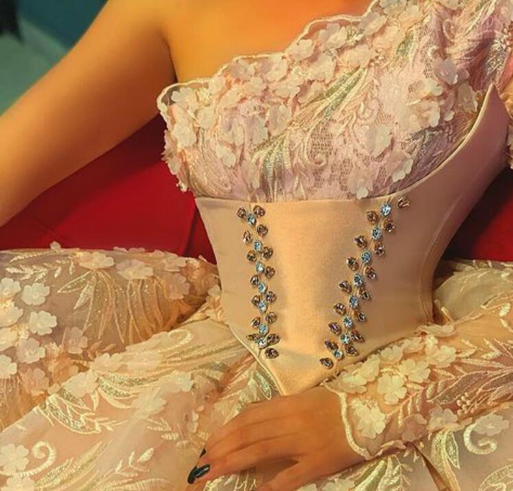 Aso Ebi 2021 Arabic Lace Crystals Evening Dresses One Shoulder Prom Dresses Short Sexy Formal Party Second Reception Gowns ZJ677