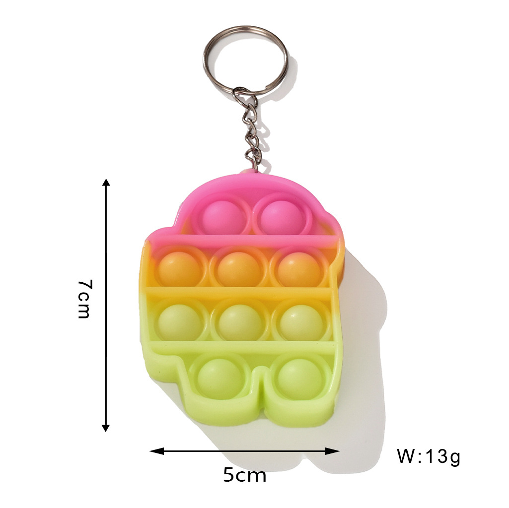 Pop Its Fidget Toys Simple Dimple Push Bubble Sensory Toy Key Rings New Colorful Squishy Anti Stress Children Adult Xmas Gifts Educational Decompressi