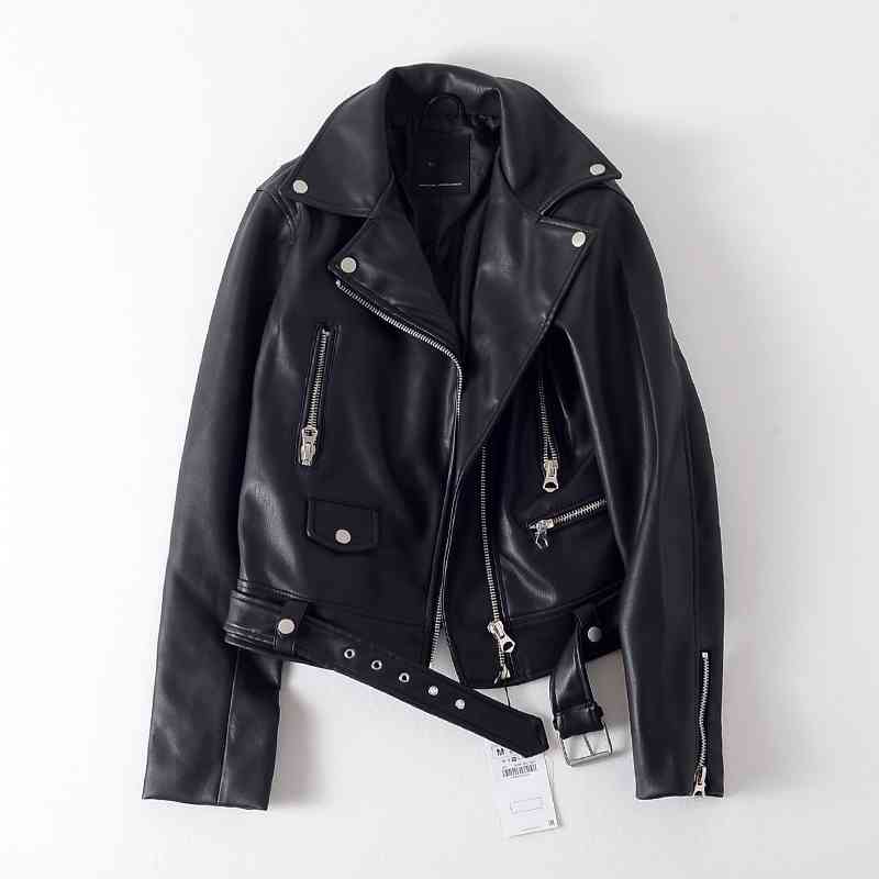 streetwear black leather jacket women slim turn down collar zipper with belt faux coat ladies biker moto style outwear 210602
streetwear black leather jacket women slim turn down collar zipper with belt faux coat ladies biker moto style outwear 210602