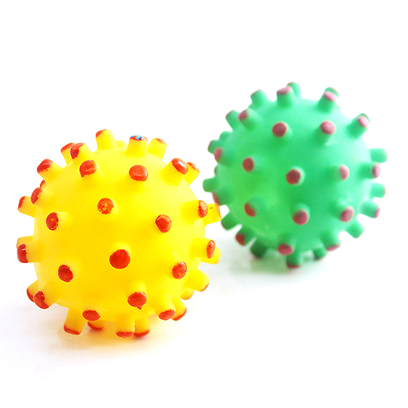 Funny Soft Squeaky Pet Cat Dog Ball Toys For Small Dogs Rubber Chew Puppy Fidget Stuff Dogs Toy Pets Training Accessories