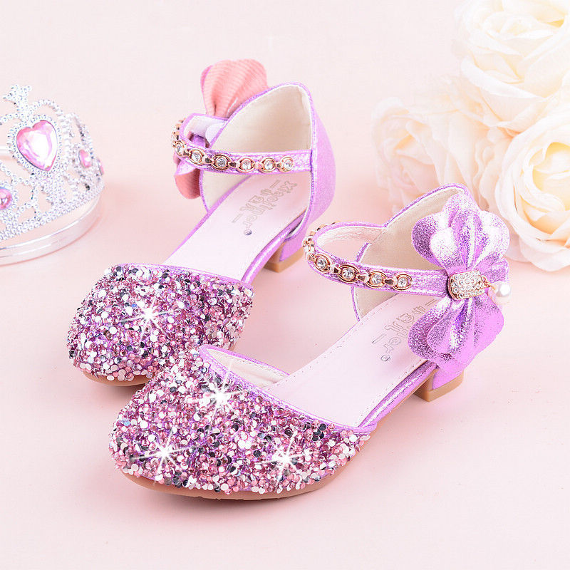 SKOEX Kid's Girls Princess Sandals Shoes Flower Low Heel Sandals Fashion Children's Girl Wedding Party Dress Shoes 210306