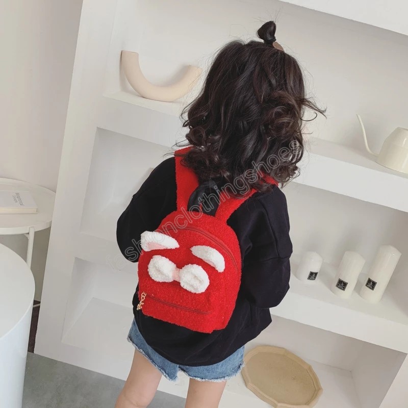 Kids Mini Backpack Purse Cute Bow School Bags for Baby Girl Kawaii Plush School Backpack