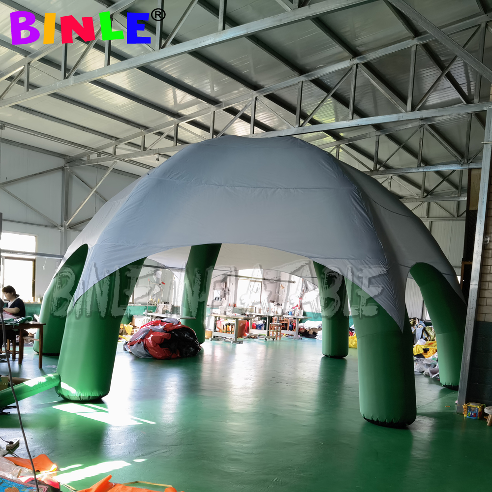 green and grey 8meters inflatable spider tent,outdoor Movable exhibition tents for events