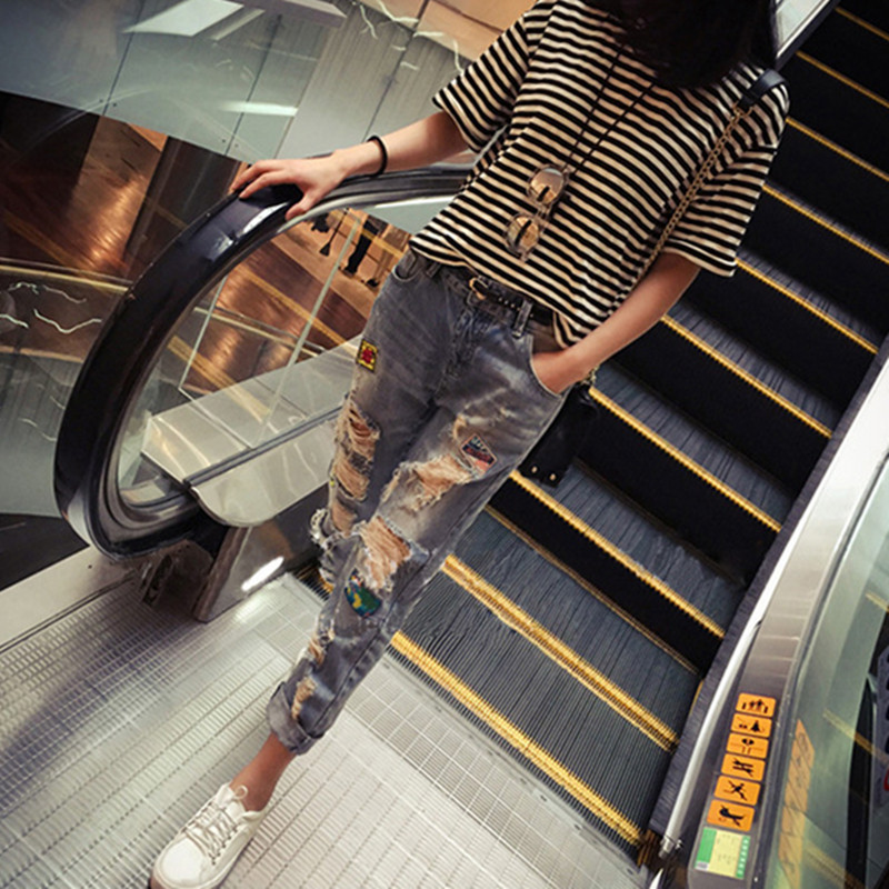 WITHZZ Ripped Jeans IG Recommended Women's Jeans Women Pants Overalls Vintage Female Torn Trousers Plus Size Pencil Pants 210222