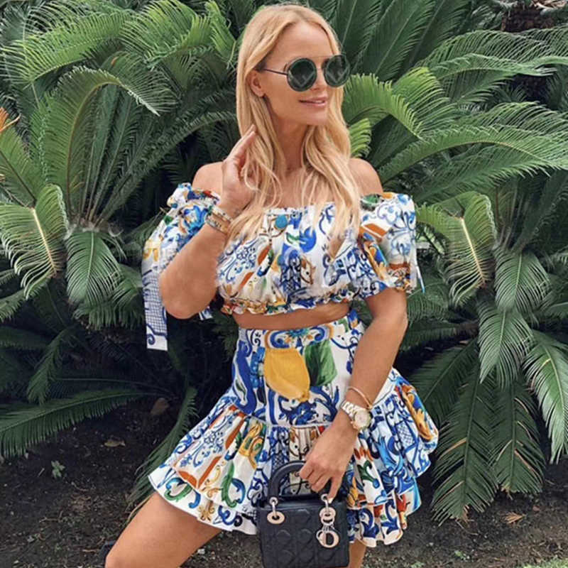 DEAT Summer Short Sleeve Slash Neck Floral Print Bow Tops Elastic Mini Skirt Women Two Piece Set MF665 210709, As photo
DEAT Summer Short Sleeve Slash Neck Floral Print Bow Tops Elastic Mini Skirt Women Two Piece Set MF665 210709, As photo