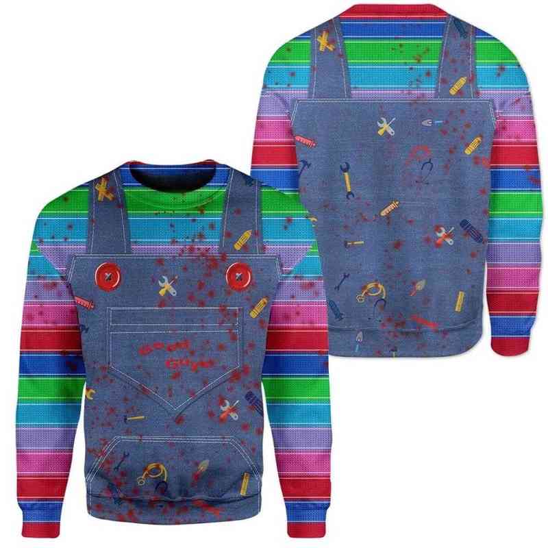 Fashion Men hoodies 3D Full-Print horror movie Chucky Hoodie/Sweatshirt Apparel Cosplay costume Unisex Hoody streetwear 220114