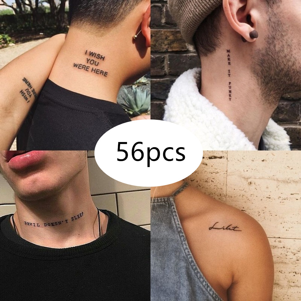 56pcs Tattoo Stickers Waterproof Temporary Tattoo Stickers Men and Women